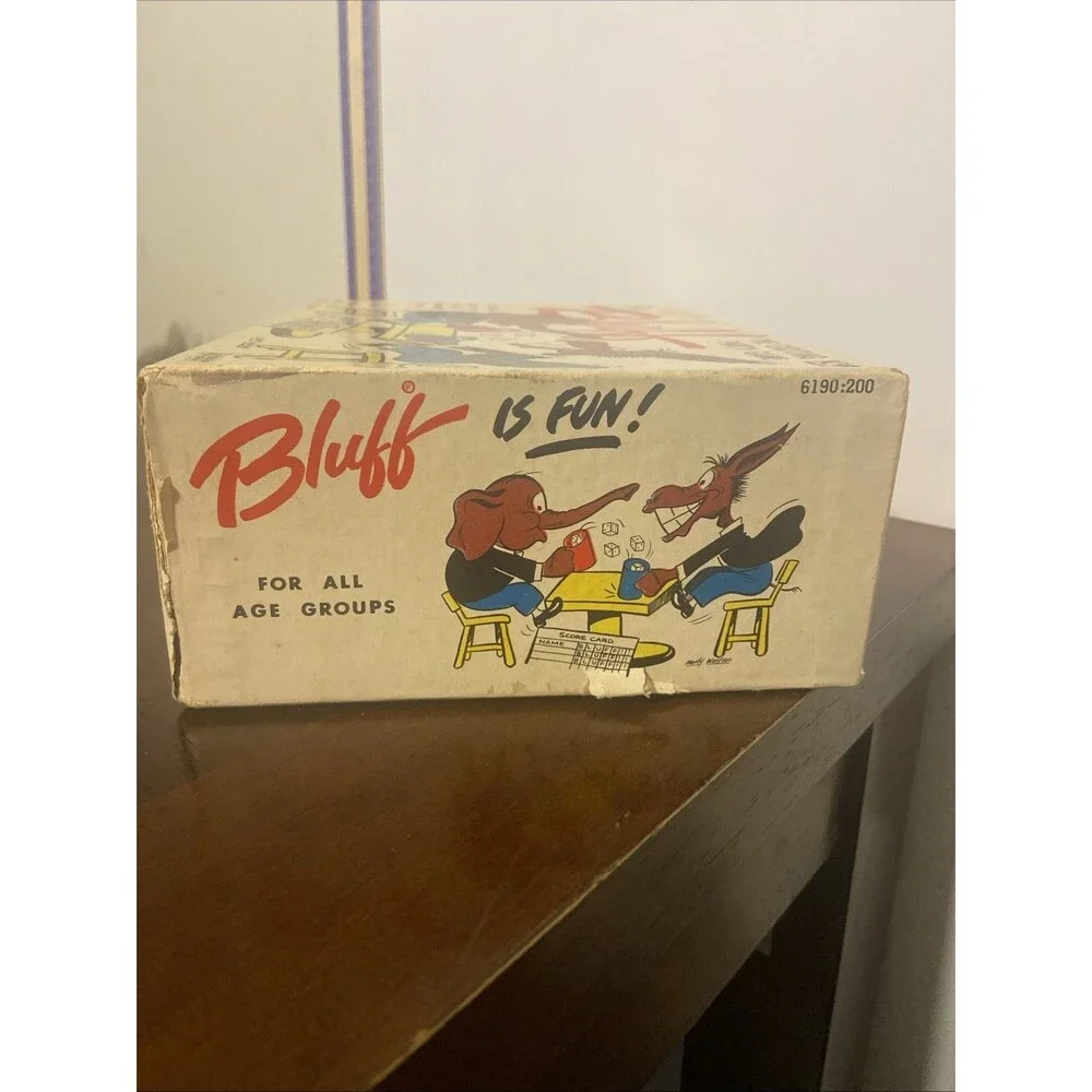 Vintage 1963 Play Bluff Dice Party Game Saalfield Artcraft Liar's Poker Complete